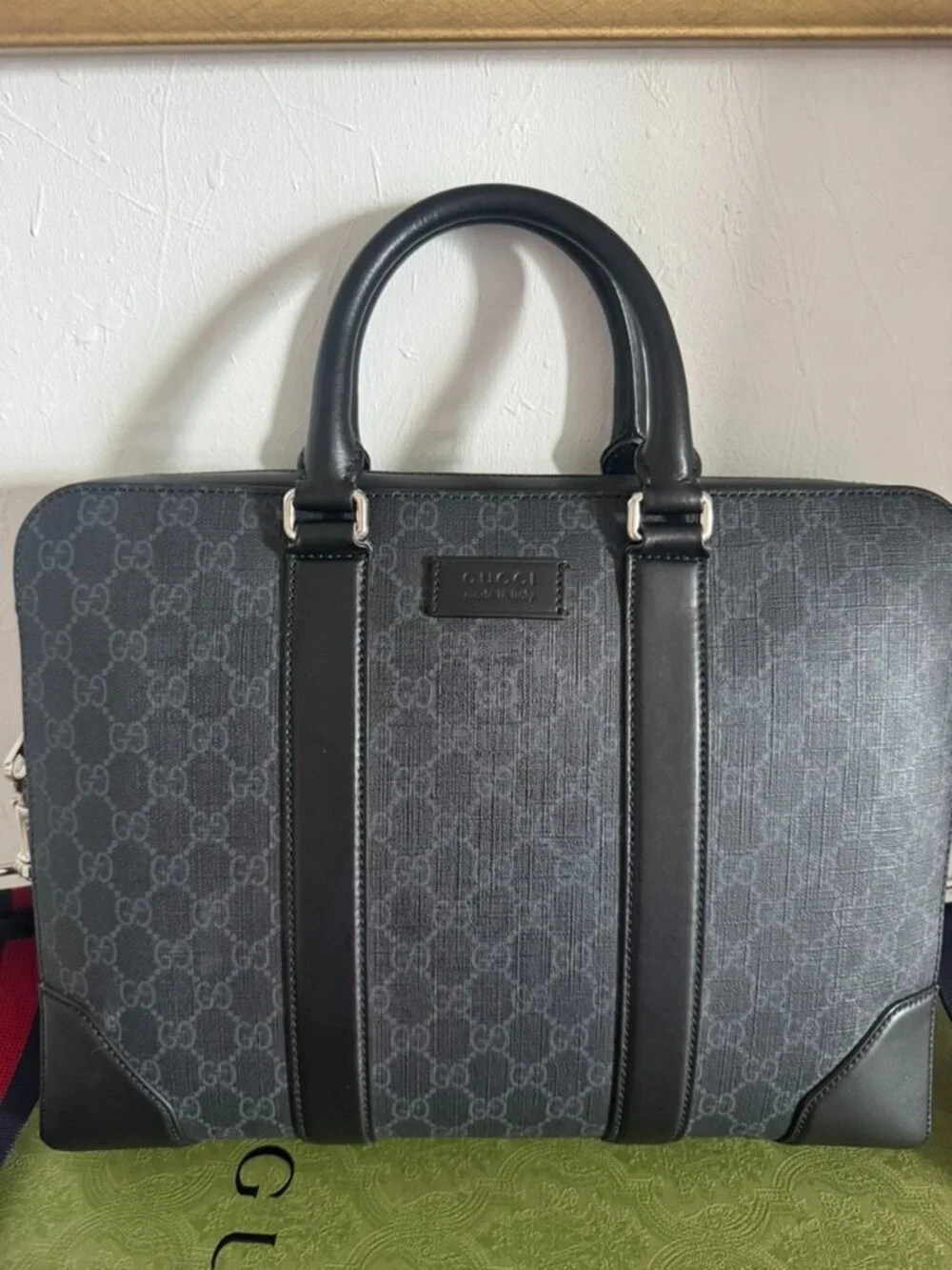 Gucci x Supreme GG Supreme Web Stripe Briefcase / Laptop Bag – Pristine
